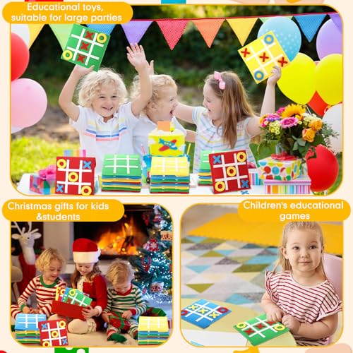 Yilloog 200 Pack Tic Tac Toe Mini Board Games Toys Bulk for Kids Tic Tac Toe Felt Board Game Birthday Party Favors Goodie Bag Stuffers for Classroom Prizes Back to School Gift 4.8''×4.8'' - Image 7