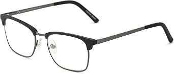 Foster Grant mens Perkins Pop of Power Bifocal Style Blue Light Reading Glasses, Matte Black, 52mm US