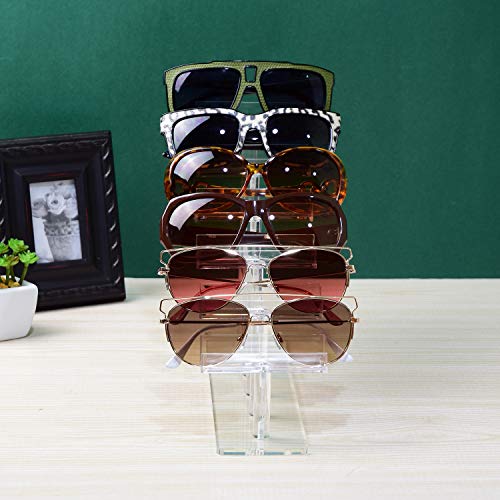 Mooca 6 Tier Acrylic Eyeglasses Frame Stand, Sunglasses Rack Holder, Acrylic Glass Display, 8”H #TOP6