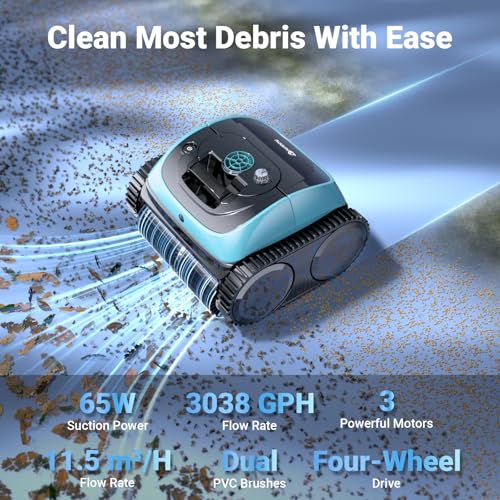 Image of (2026 Upgrade) WINNY POOL CLEANER C1 for Inground & Above Ground Pool, 4-in-1 Wall & Waterline Cleaning up to 1,614 Sq.ft, 150 Mins Runtime, APP Control, Smart Navigation & Weekly Custom Plan