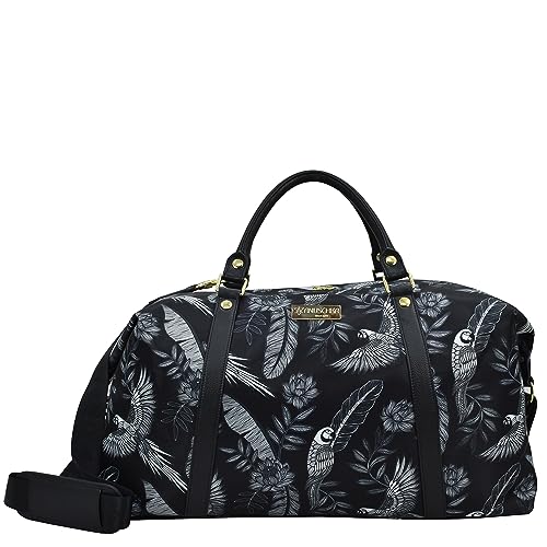 Anuschka Wanderlust Collection Great Escape Duffel Bag - Nylon Fabric Bags for Women - Jungle Macaws