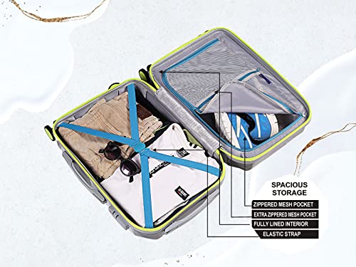 Image of Coolife Swisslite (Size-24 Inch) Hardsided Printed Polycarbonate Luggage Trolley Bag (Colour: Grey)