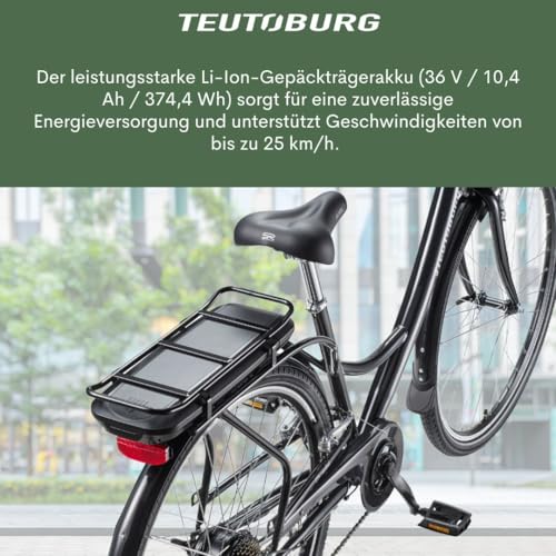 Senne Fahrrad Pedelec Citybike Elektrofahrrad schwarz, E-Bike 28 Zoll, 10,4 Ah/36V Lithium Ionen Akku, 7-Gang Shimano-Kettenschaltung – Bild 7