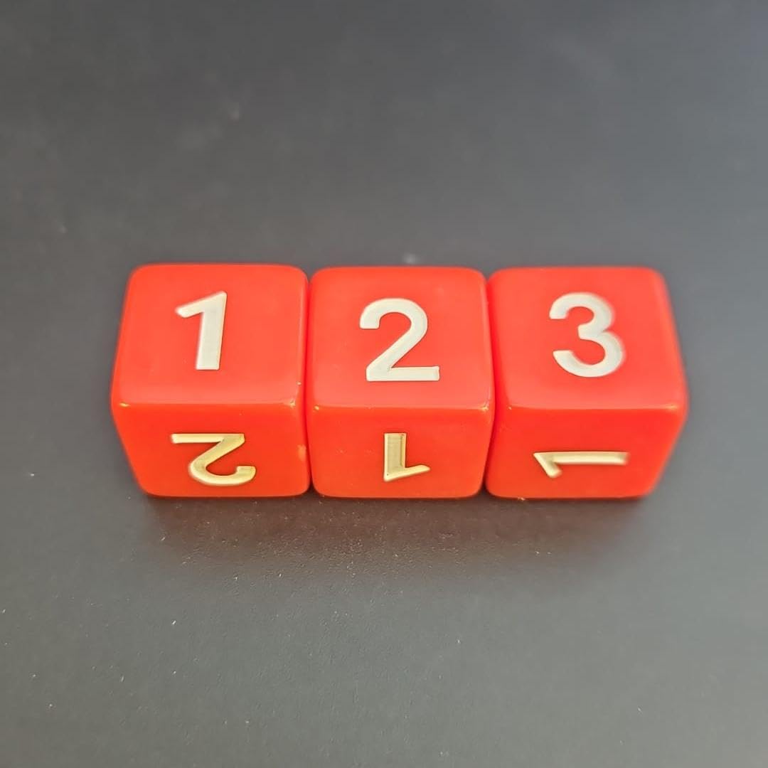 16mm Square edge D3 Dice for Fantasy, Sci-Fi Tabletop gaming KOW, AOS or 40k e.t.c.. (10, Red)