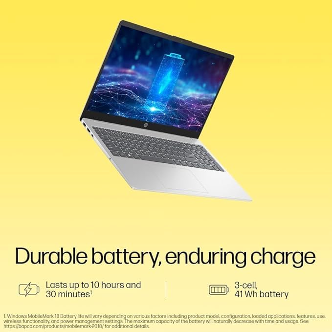Image of HP 15 (2025) AMD Ryzen 3 7335U Quad Core Laptop 16GB DDR5 512GB SSD AMD Radeon Graphics Windows 11 Pro MS Office 2024 Copilot Key AI PC 15.6-inch FHD Thin & Light 1.5kg Turbo Silver