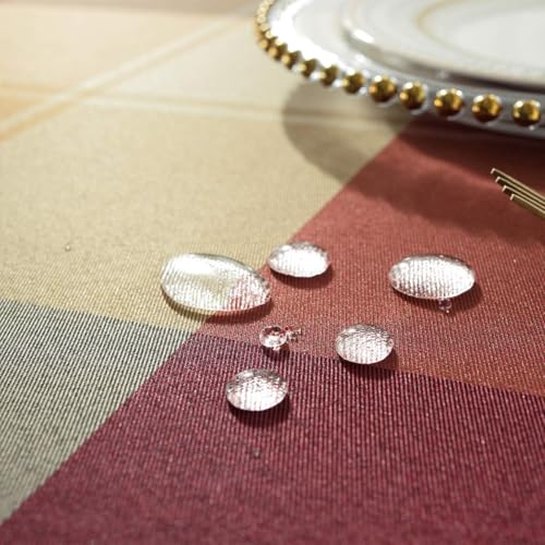 SASTYBALE Rectangle Tablecloth Checkered Style Polyester Table Cloth Spillproof Wrinkle Resistant Heavy Weight Table Cover for Kitchen Dinning Tabletop (Rectangle/Oblong, 60" x 84" (6-8 Seats),Red) by SASTYBALE - Image 5