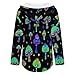 Womens Bodysuit Pullover Shirts Tops Long Sleeve Hoodie Goth Gothic Magic Hippie Trippy Mushroom Tshirt, S-3XL
