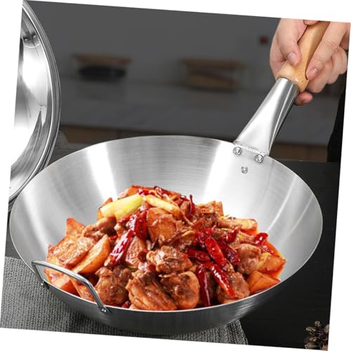 Wok de Acero Inoxidable con Mango de Madera miniatura 3