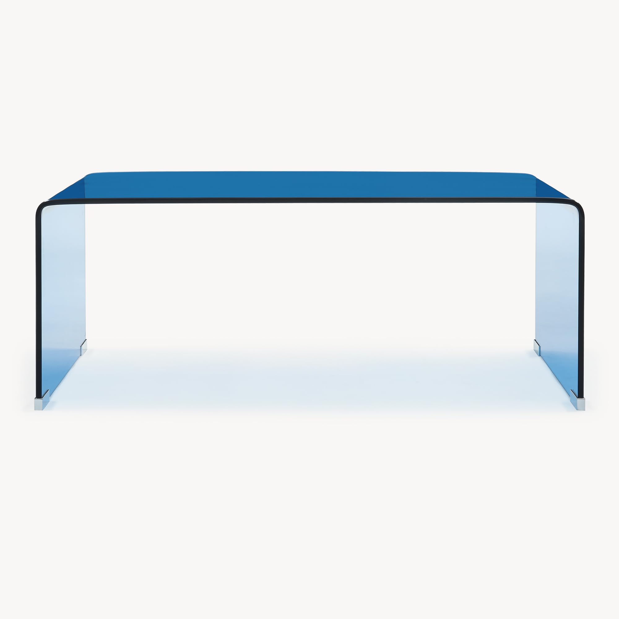 [en.casa] Tavolino da Caffè in Vetro Temperato Tavolo Basso Centrale da Salotto con Piano Rettangolare per Soggiorno Studio Living 90 x 45 x 35 cm - Blu