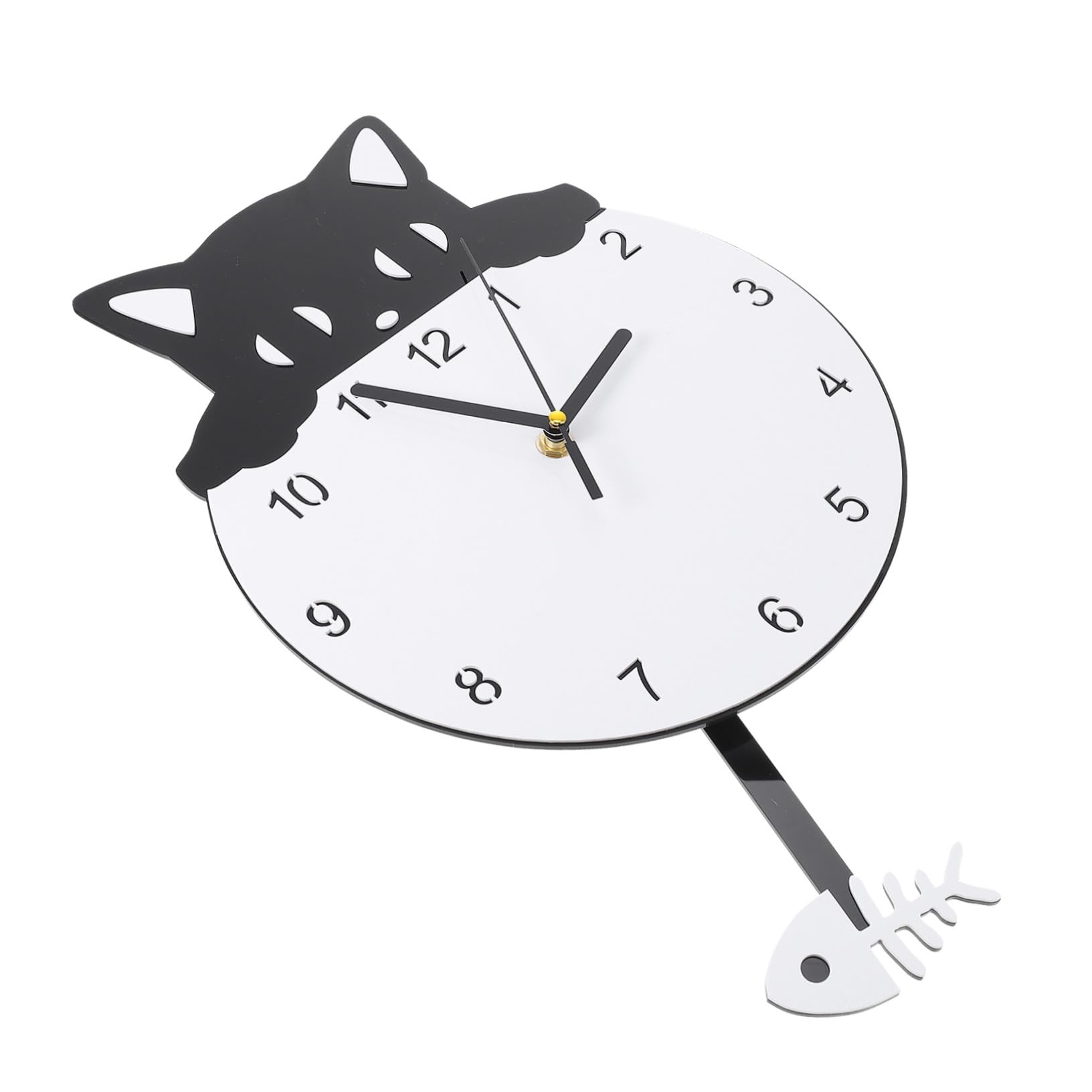 Horloge murale silencieuse chaton TOYANDONA pour un salon cosy et decoration zen