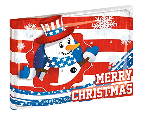 Large American Chocolate Advent Calendar | Patriotic Christmas Chocolate for Advent | 75g of Chocolate for 24 Days of December