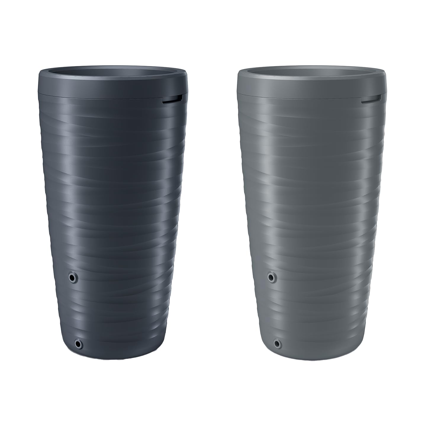 Serbatoio per Acqua Piovana Maze 240L | Ø59,3x114 cm | 2 Punti di Attacco | Incluso Inserto per Fiori Rubinetto e Sistema di Raccolta Acqua | Cisterna da Giardino | Colore Grigio Design Moderno