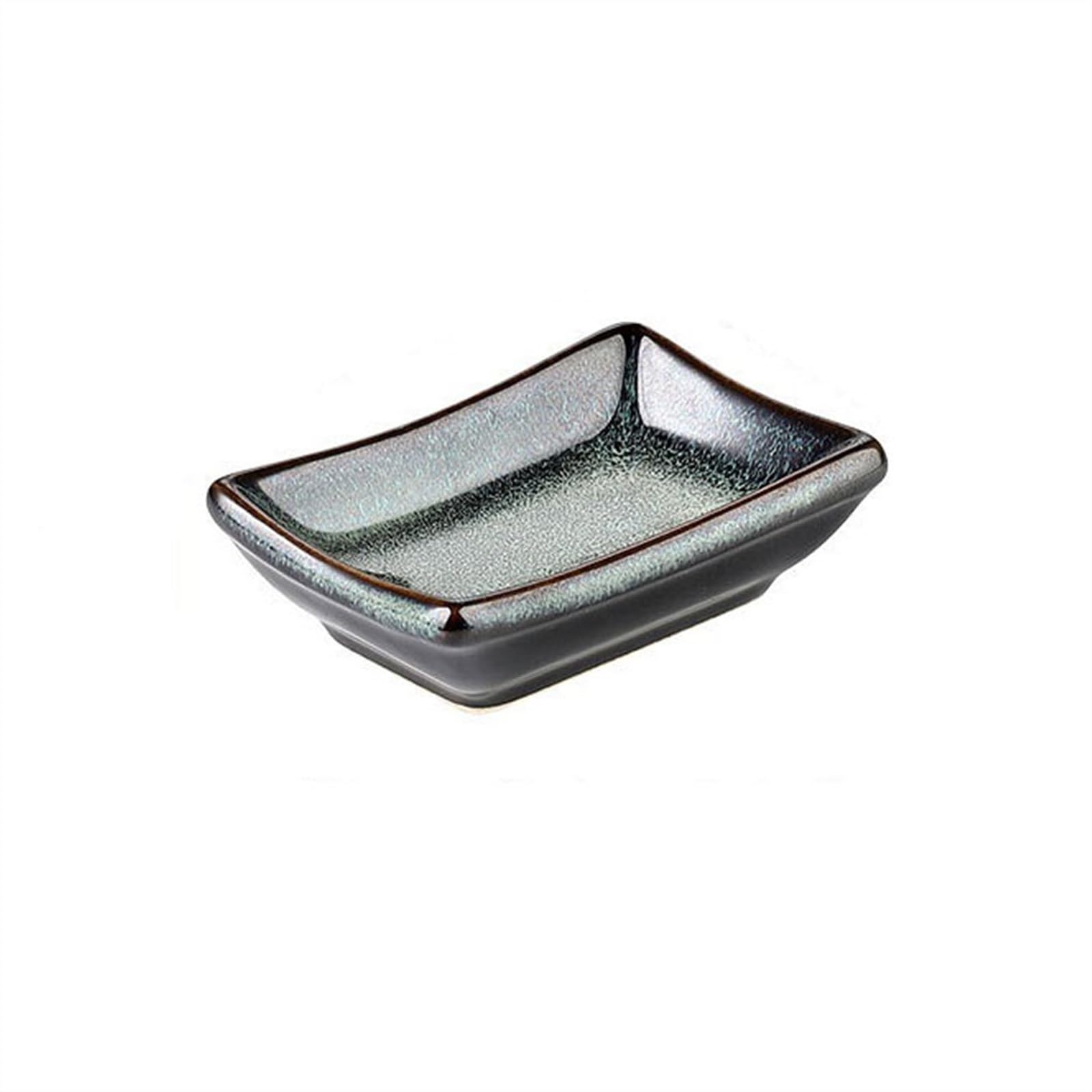 Bandeja para Servir Comida, Plato para Aperitivos, Organizador de Joyas sólido, Plato de condimentos de cerámica con Doble Compartimento, Plato Creativo para Salsas, Personalizado para el hogar