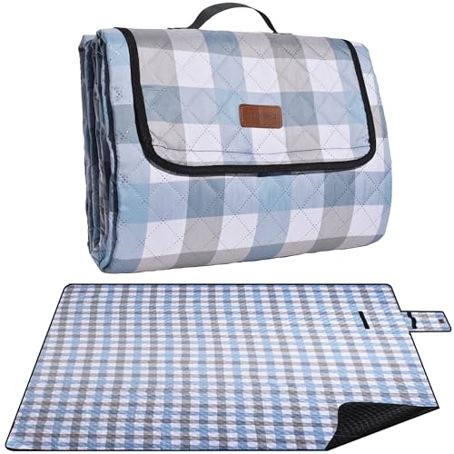 Extra Large Picnic Blanket 80''x 80'' Waterproof Foldable Picnic Mat