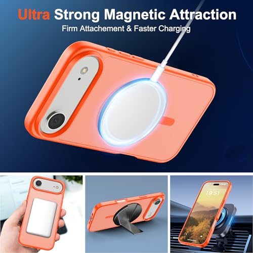 Image of SUPFINE Magnetic for iPhone Air Case (Compatible with MagSafe)(Military Grade Drop Protection) Slim Translucent Matte Shockproof with Anti-Fingerprint Phone Cover for 17 Air,Orange