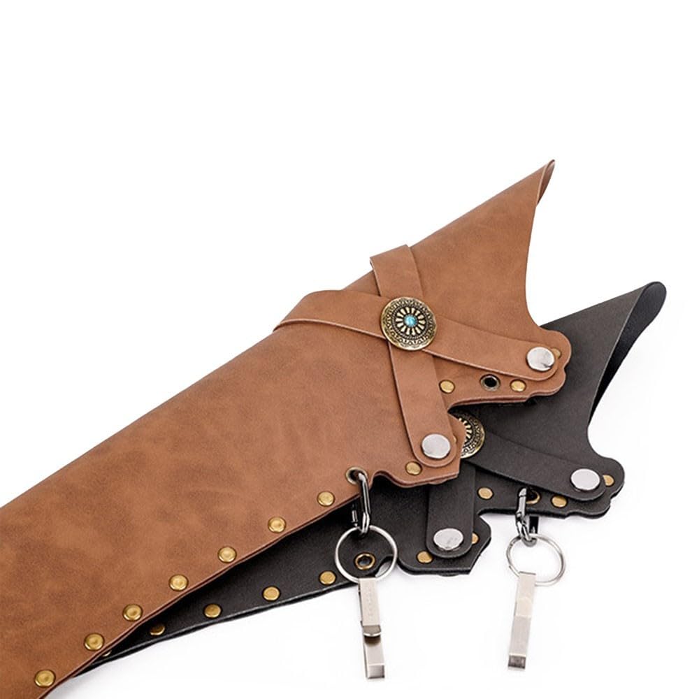 MiOYOOW Faretra per Tiro con L'Arco, Borsa per per Frecce retrò Impermeabile in Pelle PU, Custodia Portatile per Allenamento di Tiro della Caccia