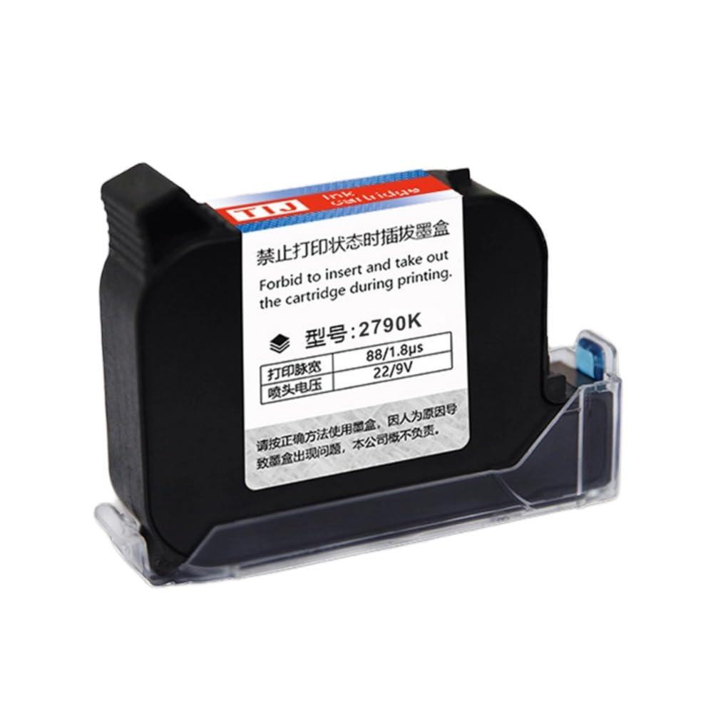 Original High Adhesion Fast-Drying Black Solvent Ink Cartridge 42ml for 0.5in/12.7mm Handheld Inkjet Printer