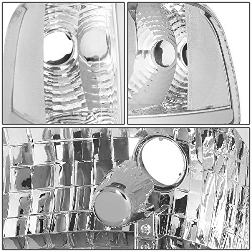 Image of DNA MOTORING HL-LB2-DR944-CH-CL1 Chrome Headlights With Pair LED Day Running Lights Replacement Compatible with 94-01 Dodge Ram 1500