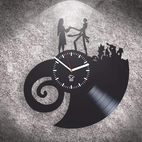 Kovides Nightmare Before Christmas, Vinyl Wall Clock, Best Gift For Kids, Vinyl Record Clock, Silent, Wall Sticker, Wall Clock Modern, Jack Song, Oogie's Revenge, Handmade Clock #TOP1