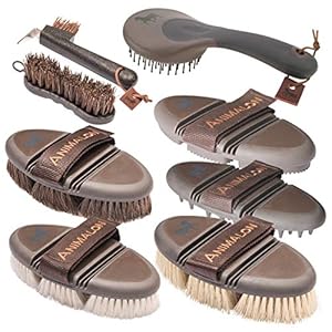 Animalon Deluxe-set | CareFlex paardenhaar-cardeuse, strrepen, glansborstel en massage-strepen, kardems, manen- en staartborstel, hoefborstel, borstelset