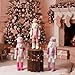 Soulchen 3 Pcs 16 Inch Christmas Nutcracker Stuffed Toy Plush Nutcracker Doll Soldier Figure Xmas Stuffed Animals for Holiday Party Gifts Decor Table Centerpieces (King,Pink)