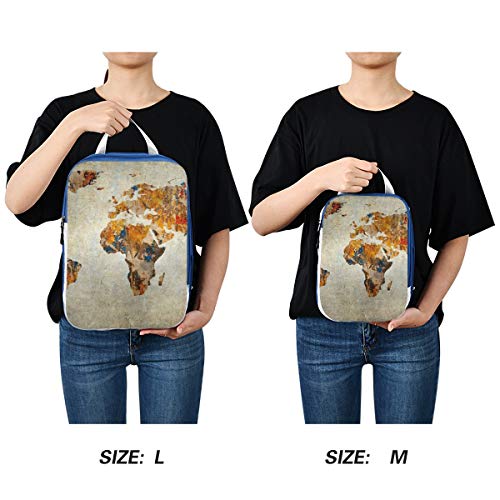 Baofu World Map Compression Packing Cubes Travel-Expandable Foldable Luggage Organizer Set Lightweight Large Storage Suitcase Bag(3Pcs) #TOP2