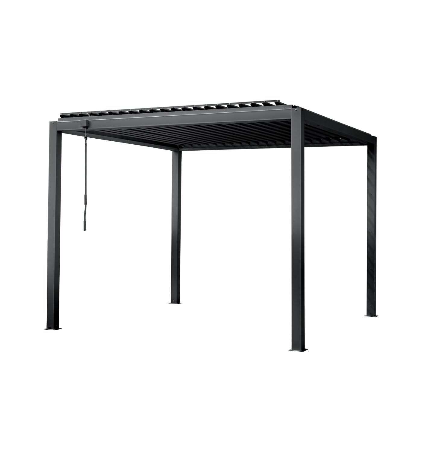 Pergola bioclimatica "Afrodite" in acciaio 3x4 m (Grigio)