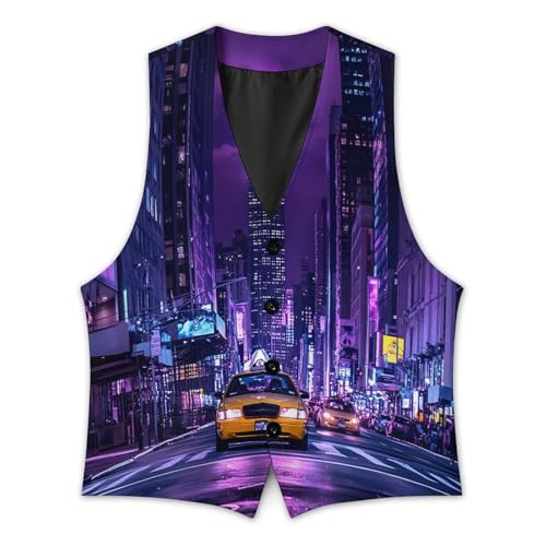 New York City Street Trendy Vest Suit for Men V Neck Formal Dress Waistcoat Vests Business Slim Fit2
