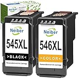Neiber 545XL 546XL Multipack Tintenpatronen Ersatz für Canon Druckerpatronen 545 546, PG-545XL CL-546XL für Pixma MG2555s TR4550 iP2850 MX495 TR4551 TS3350 MG2550s MX490 TS3151 (1 Schwarz,1 Farbe)