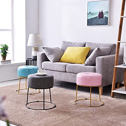 Taburetes de tocador cómodos con asiento acolchado redondo y tapizado de moda 8