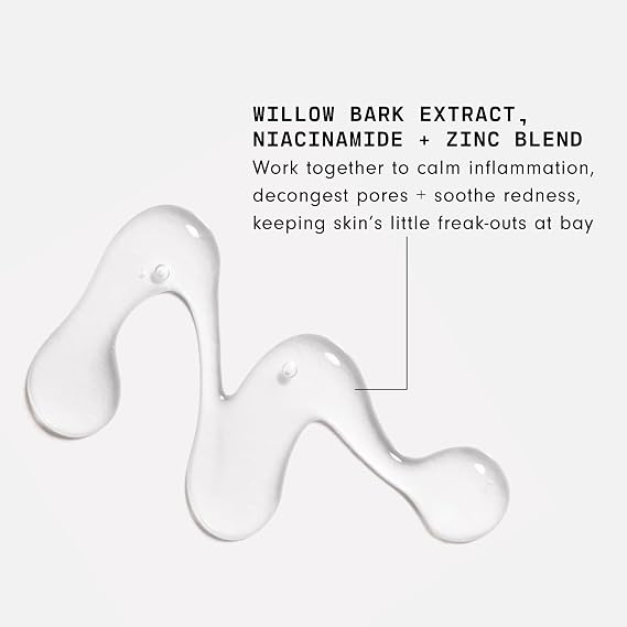 ضليع فقط تنفس مصل الوجه المُوضح - مزيج من مضادات الأكسدة ، Niacinamide ، White Willow and Zinc يساعد على تقليل الفلمنك ، مزيل الاحتقان والاحمرار في التهدئة - مصل حب الشباب النباتي ( 1 fl oz )