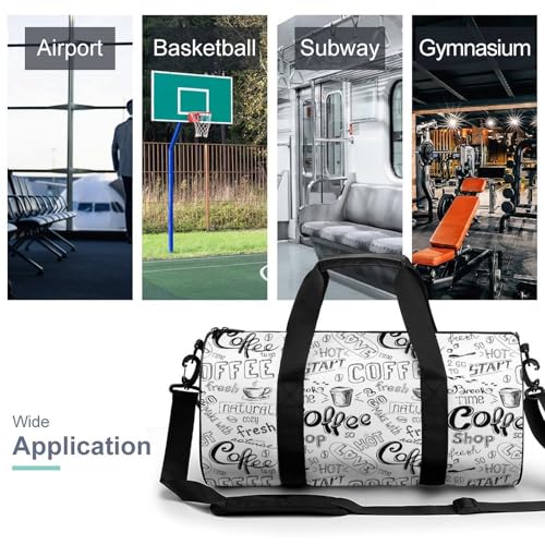 Sac week-end duffel bag Café Blanc léger pour camping et voyage actif