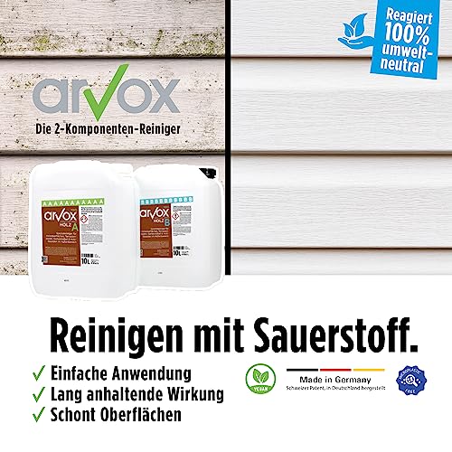 Arvox Pro Holz Spezialreiniger 2 x 2, 5 L Bundle- Holzreiniger für Terrassendielen, Gartenmöbel & Holzboden- Holzoberflächenreiniger für den Innen- und Außenbereich mit Sofortwirkung-4