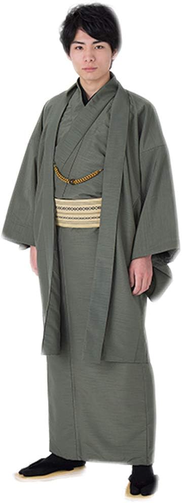 男性用キモノ 正絹 亀甲柄 着物 羽織 2点セット⭐︎ 男性用キモノ 正絹 亀甲柄 着物 羽織 2点セット⭐︎