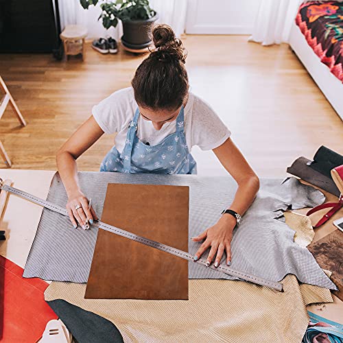 Genuine Leather Sheets For Crafts, Tooling Leather Sheet 12" X 24" - Full Grain Buffalo Brown Leather Fabric, Leather Crafting Kit, Veg Tan Leather For Leather Craft With 36" Leather Cord By Moonster® #TOP2