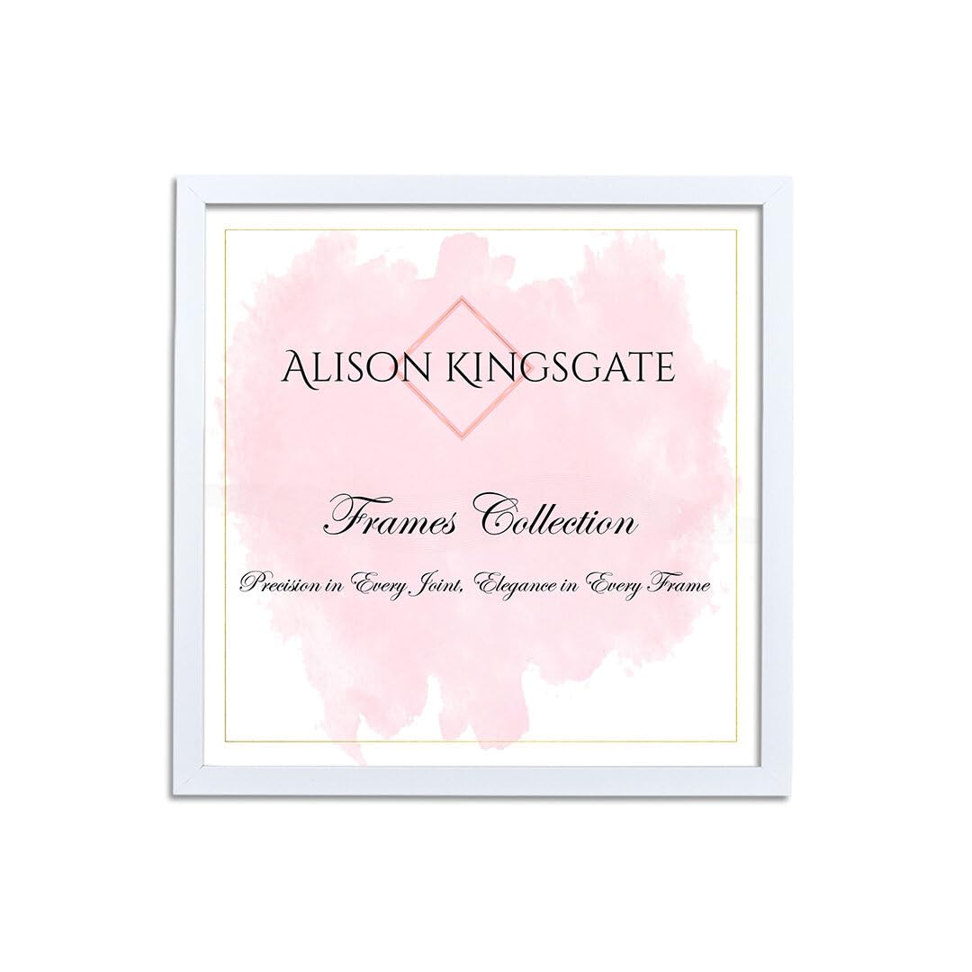Alison Kingsgate Sleek 25X25CM Picture Frame - Engineered Wood with Shatterproof Perspex Front -Perfect for Photos, Posters, Certificates -Suitable for Wall Mount or Tabletop Display - White โ image 1
