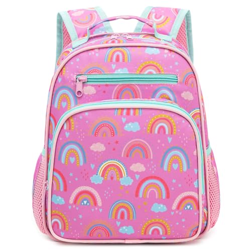 Image of Toddler Backpack for Girls 2-4,Preschool Kindergarten Rainbow Backpacks,Small Backpack for Kids,Toddler Bookbag with Chest Strap