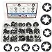 AIMUNOK 365PCS Internal Tooth Starlock Washers, 8 Sizes Push On Speed Clips Fasteners Assortment Kit, 65 Mn Steel Black Oxide Finish Star Lock Washers.