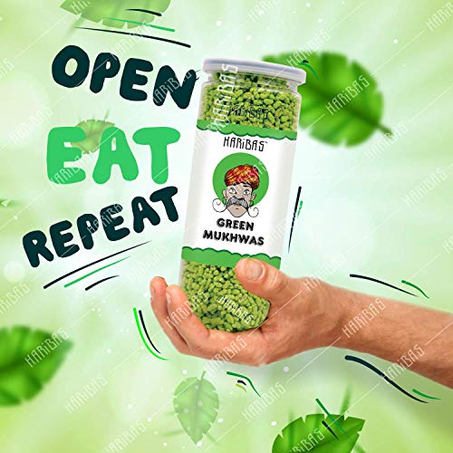 Image of HARIBAS Green Mukhwas|Peppermint Coated Saunf Mouth Freshner (Fennel Mouth Freshener Helps In Digestion, After Meal & Drink Mouth Freshener - Easy To Store Green 200Gm X 2