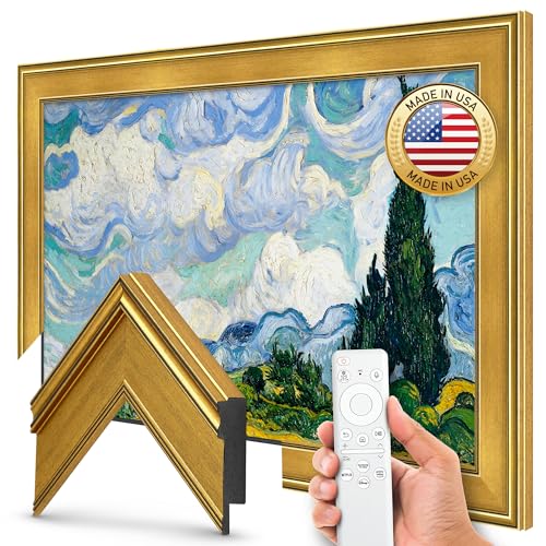 Antique Gold 65' Premiere Deco TV Frame - Compatible ONLY with Samsung The Frame TV and Pro TVs (Fits 2021-2026, LS03A, LS03B,LS03C,LS03D,LS03FA,LS03FW)