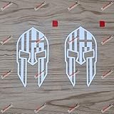 2X White 4'' Ancient Greece Flag Sparta Molon Labe Spartan Decal Sticker Car Vinyl Greek