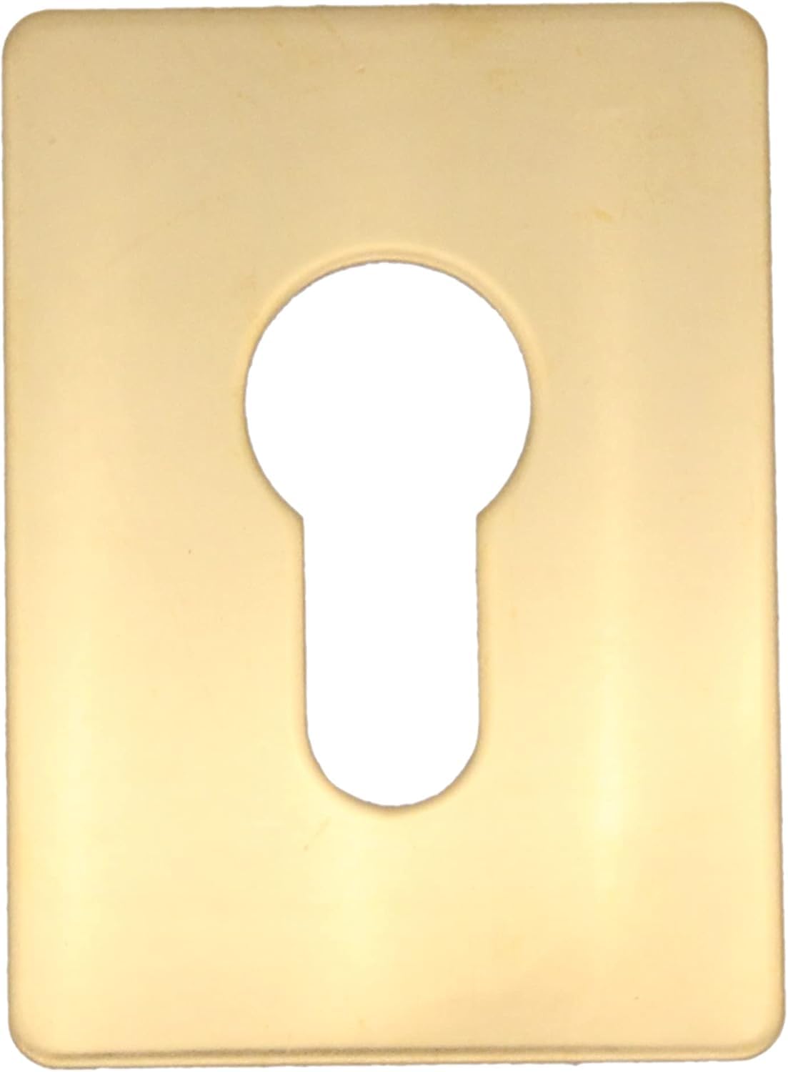 Eai Polished Brass Repair Escutcheon Key Hole Cover Plate Euro Profile Self Adhesive Fix 65 X 47Mm - Pack Of 160