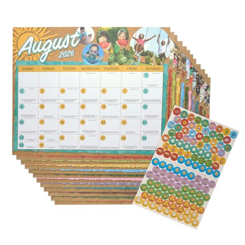 Páginas de calendario mensual 2026-2027 Really Good Stuff Intermedio para recambio escolar