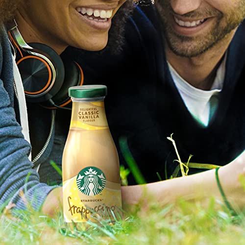 Starbucks Frappuccino Vanilla Eiskaffee | 8 x 250ml | mit feinstem Espresso aus 100% Arabica-Bohnen und Milch | wiederverschließbare Glasflasche | ideal für unterwegs oder Zuhause