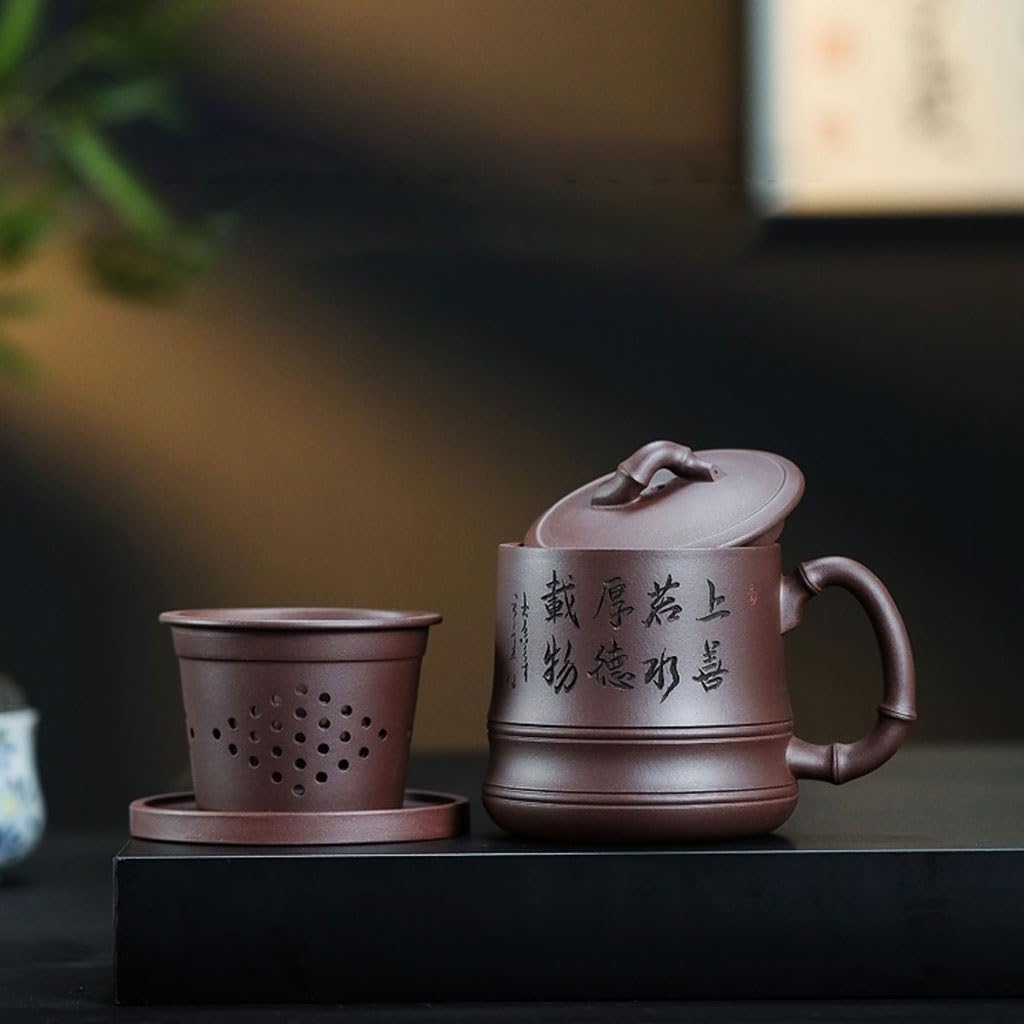 パープルサンドカップ 手彫りフィルターライナー ティーブリューイングカップ 530ML 【ボーンチャイナヨーロピアンティーカップ】 ティールーム アフタヌーンティー