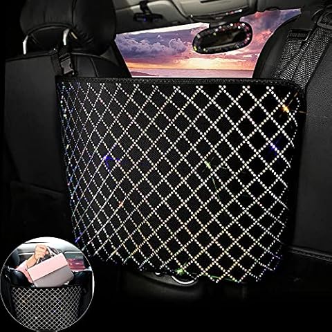 Car Net Pocket Storage Organizer and Handbag Holder between Seats Car Handbag Holder Organiser 2022 Newest Leather Handbag Holder for Car Seat Storage and Handbag Holding Net Hanging Storage Bag Cover