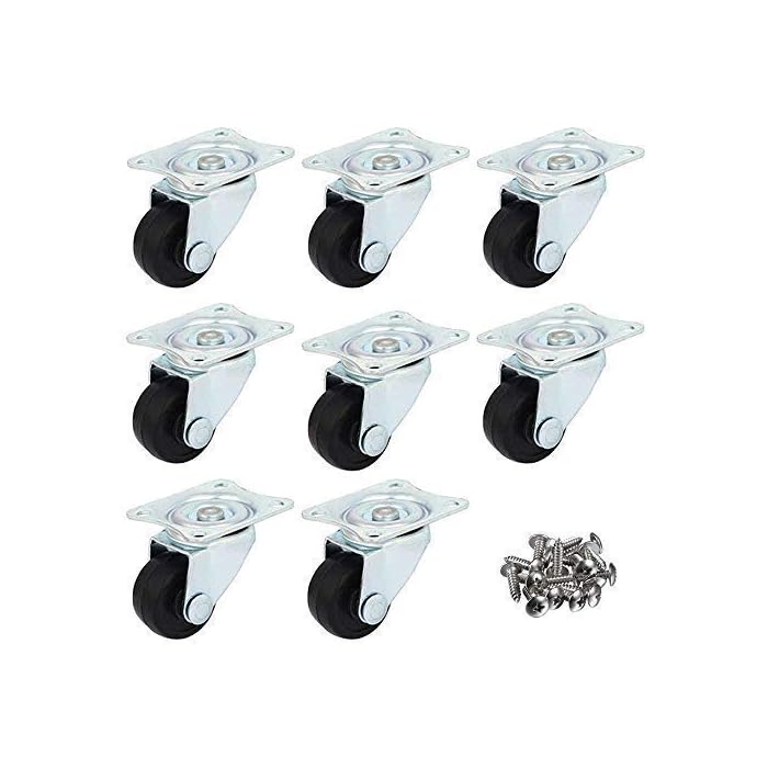Buy Gizhome 8 Pack 1inch Dia Swivel Rubber Single Wheel Caster Wheels