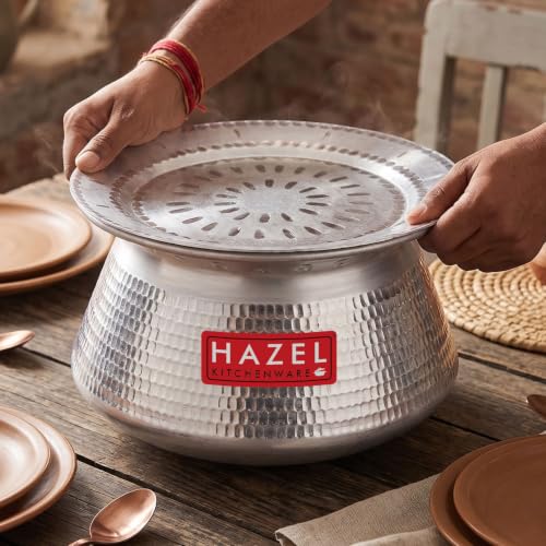 HAZEL 10 L Aluminium Biryani Handi with Lid | 28.5 cm Large Cooking Pot, Degri Tope Patila