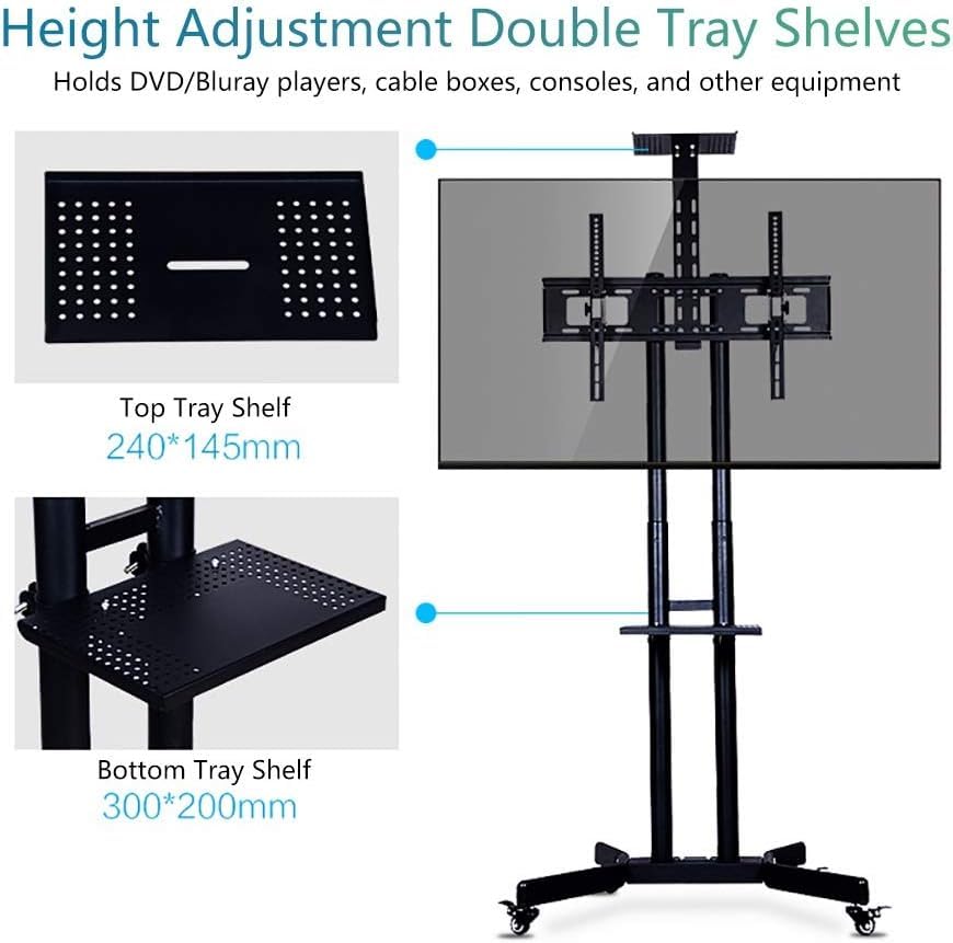 Soporte móvil para TV con ruedas para pantallas 32-65 pulg miniatura 4