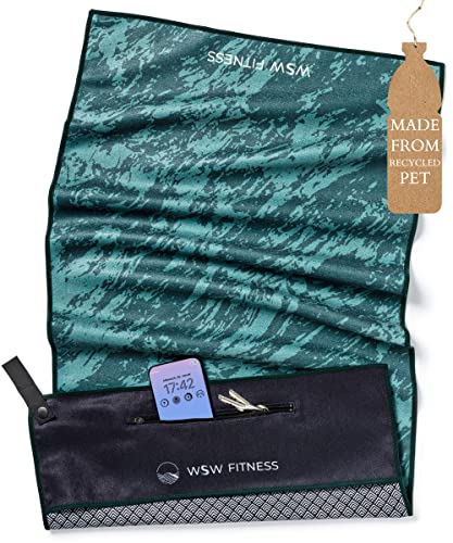 Flow Fire Sporthandtuch 120x50 Cm – Mit Reißverschlusstasche, Saugstark & Schnell Trocknend Fürs Gym